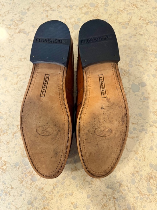 Vintage Men\'s Size 10D Florsheim 100% Leather Kiltie Tassled Loafer Cognac Brown main image 7